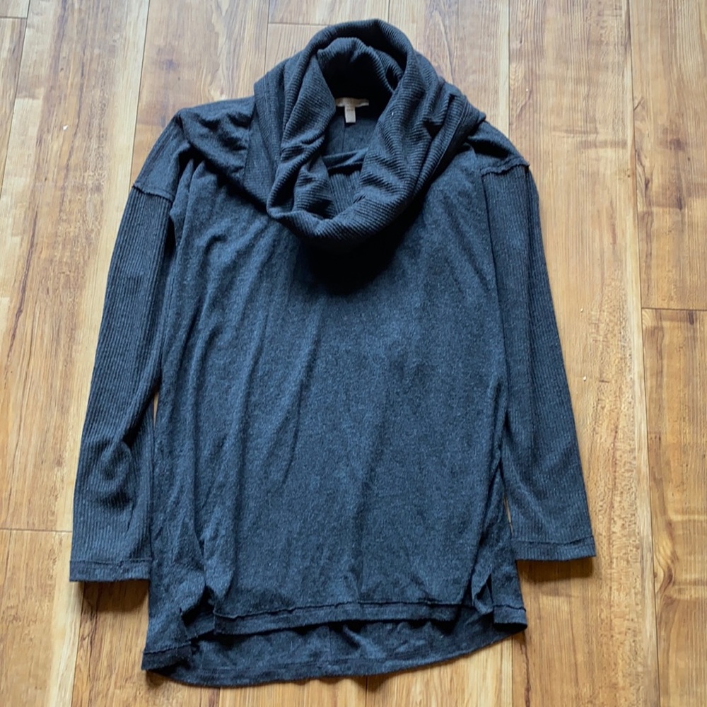 Gray tunic with cowl neck from Anthropologie